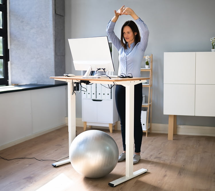 What materials are commonly used in standing desk chairs?